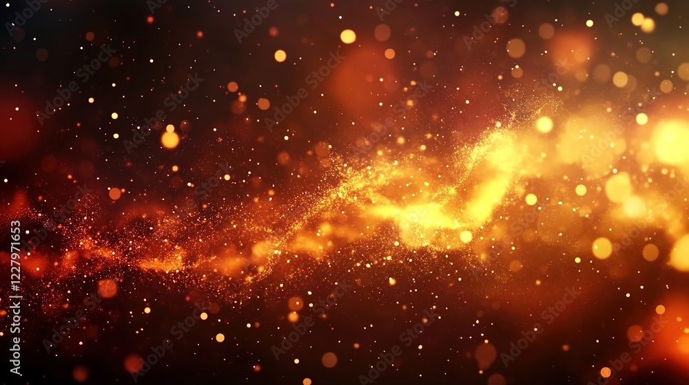 Fototapeta premium A fiery background with glowing particles and sparks, creating an intense visual experience.