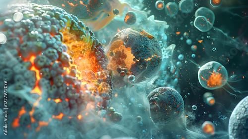 Wallpaper Mural Cellular Illustration of Oxidative Stress and Free Radical Damage Torontodigital.ca