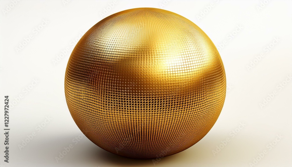Fototapeta premium gold ball shine glossy cut out white background