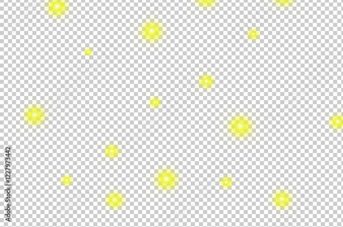Glowing Light Sparks on Transparent Background – Bokeh Effect Overlay A Group Of Glowing Firefly Elements
