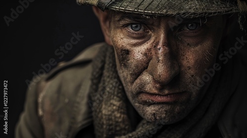 An emotional photo of a soldier from the Second War World photo