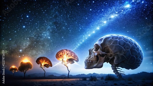 Long Exposure Infographic: Brain Size Evolution Across Species