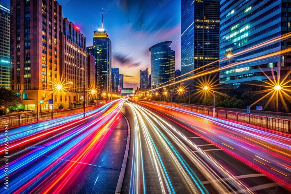 Long Exposure Light Trails City Night Dialogue Abstract Long Exposure Light Trails City Night Dialogue Abstract