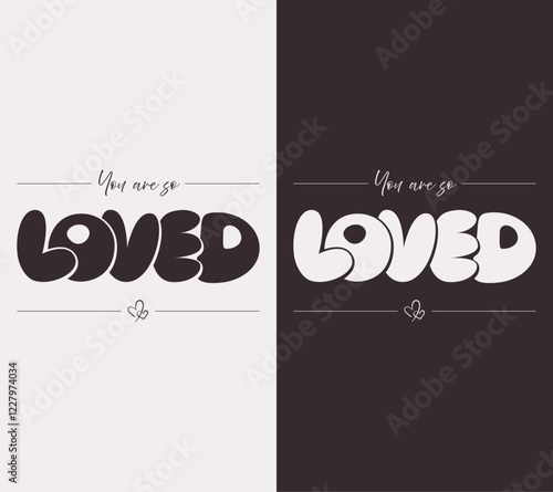 Stylized greeting card and banner concept on the theme of love
