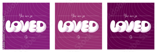 Stylized greeting card and banner concept on the theme of love