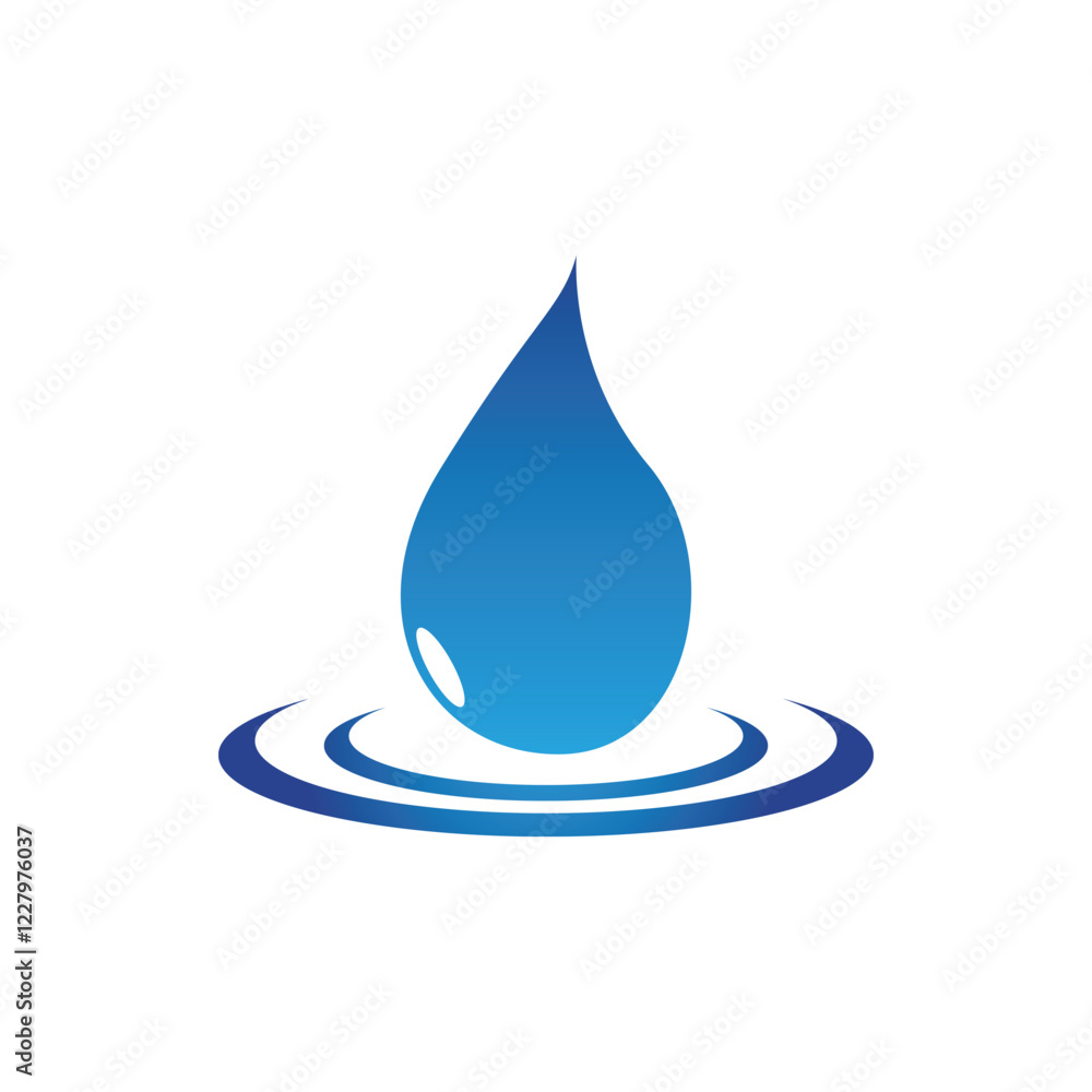 Blue water drop vector logo icon Blue water drop vector logo icon