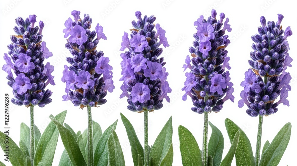 Naklejka premium A collection of lavender flowers showcasing vibrant purple blooms.