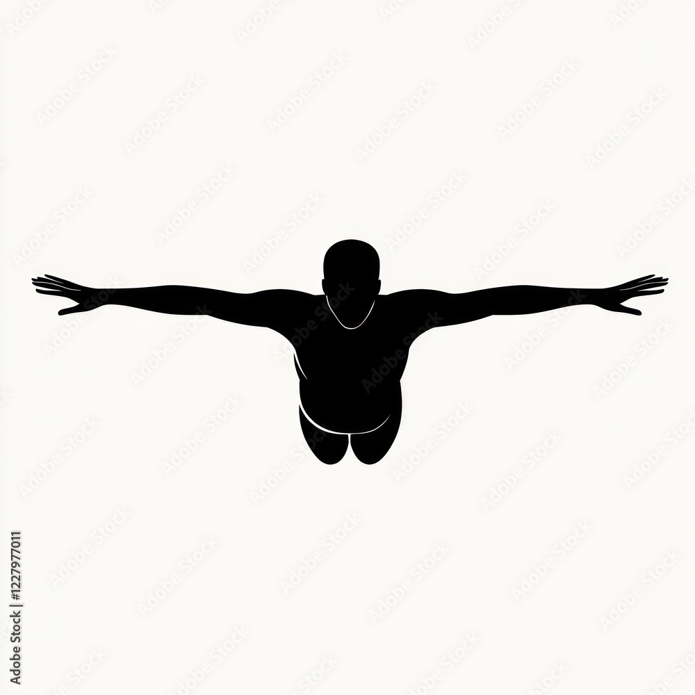 Swimmer diving, pool, overhead view, competition Swimmer diving, pool, overhead view, competition