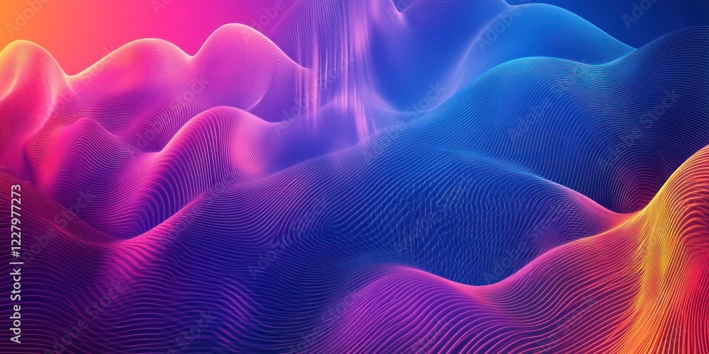 Fototapeta premium Abstract Colorful Landscape: Vibrant Hues and Flowing Lines