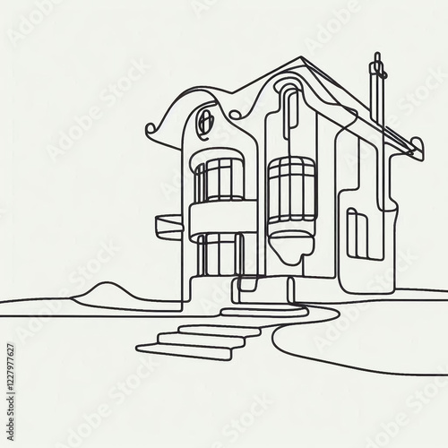 mansion silhouette thin 