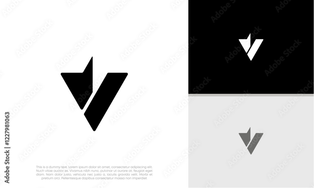 Initials V logo design. Initial Letter Logo. Initials V logo design. Initial Letter Logo.
