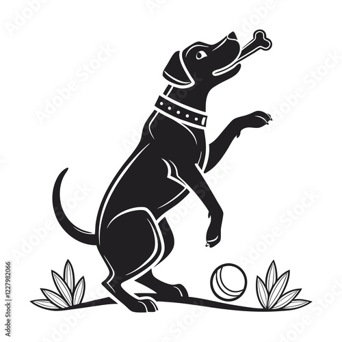 Dog traning logo with dental & tree combaind