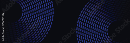 Abstract blue glowing geometric lines on dark blue background. Modern shiny blue dotted lines pattern.