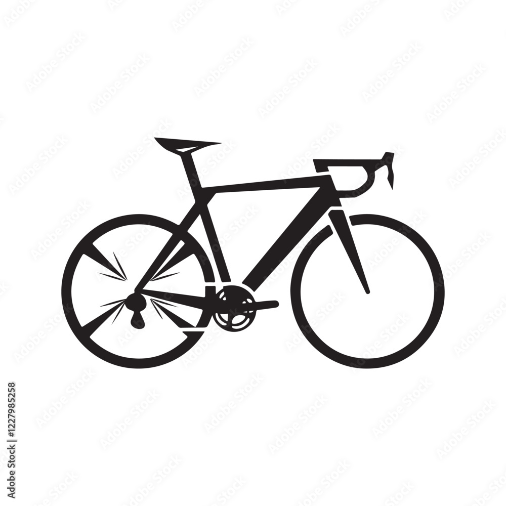 High-performance racing bicycle silhouette vector art illustration High-performance racing bicycle silhouette vector art illustration