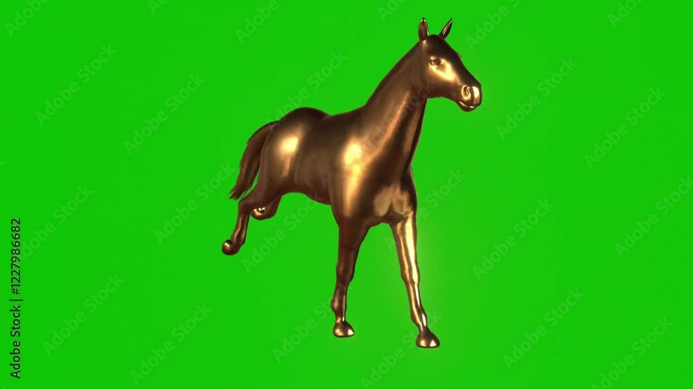 Golden Horse Running On Green Screen 1 Golden Horse Running On Green Screen 1