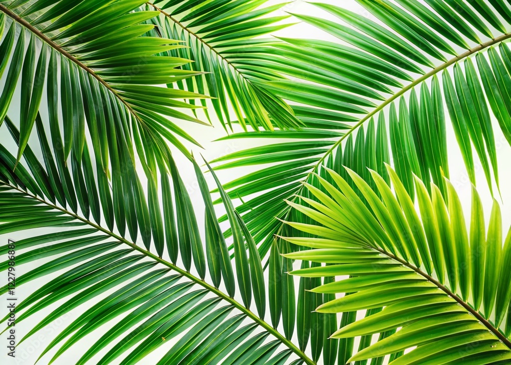 Obraz premium Lush Palm Tree Branches, Cutout Backgrounds - Tropical Foliage Stock Photo