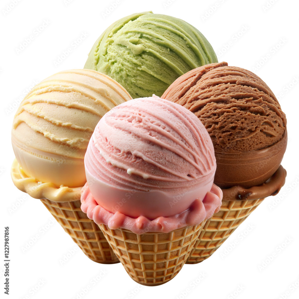 Ice Cream Isolated on Transparent Background. Ice Cream Isolated on Transparent Background.
