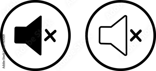 Mute sound icon set. Record. Microphone
