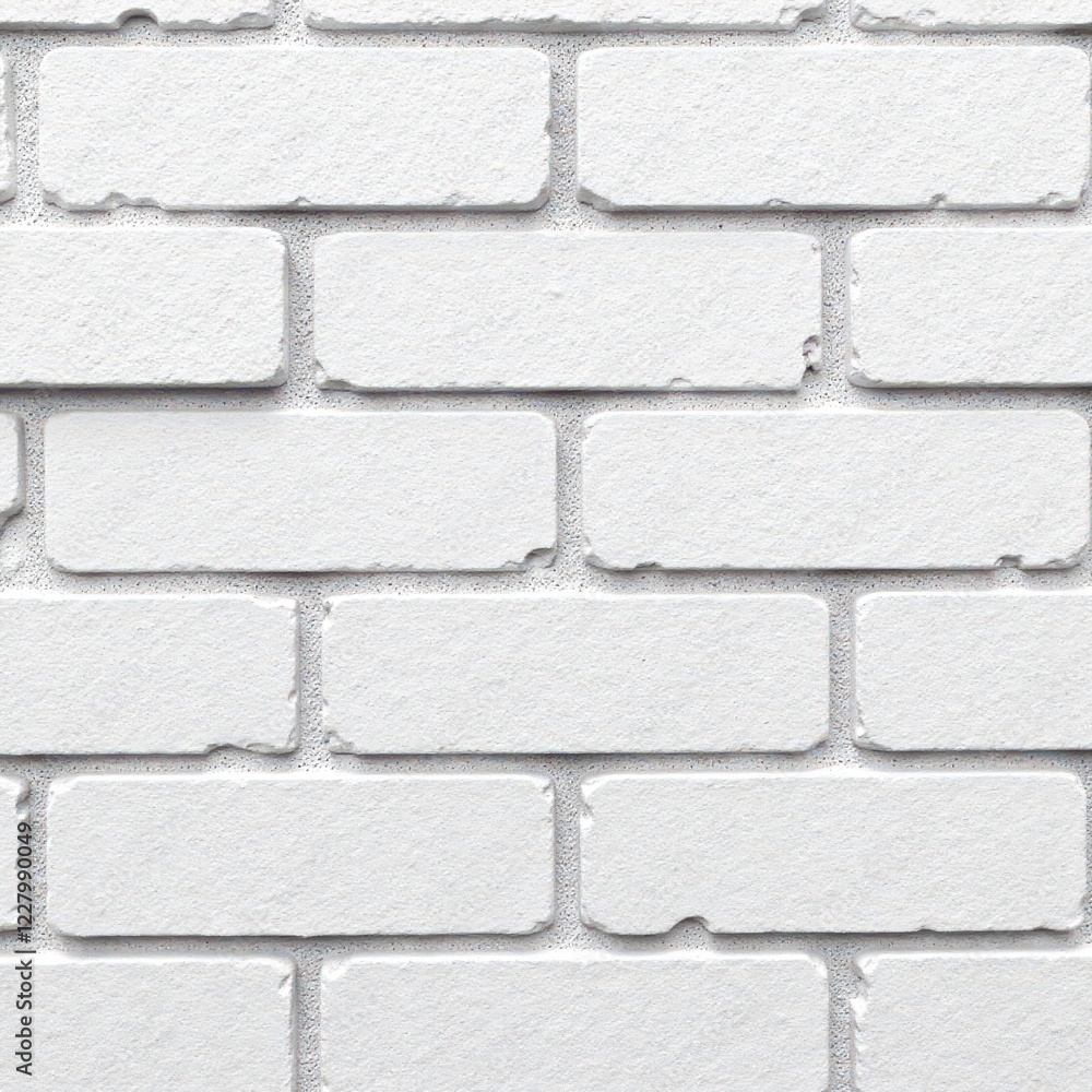 Fototapeta premium Rough, aged white brick wall surface, uneven mortar , stone, architecture, aged
