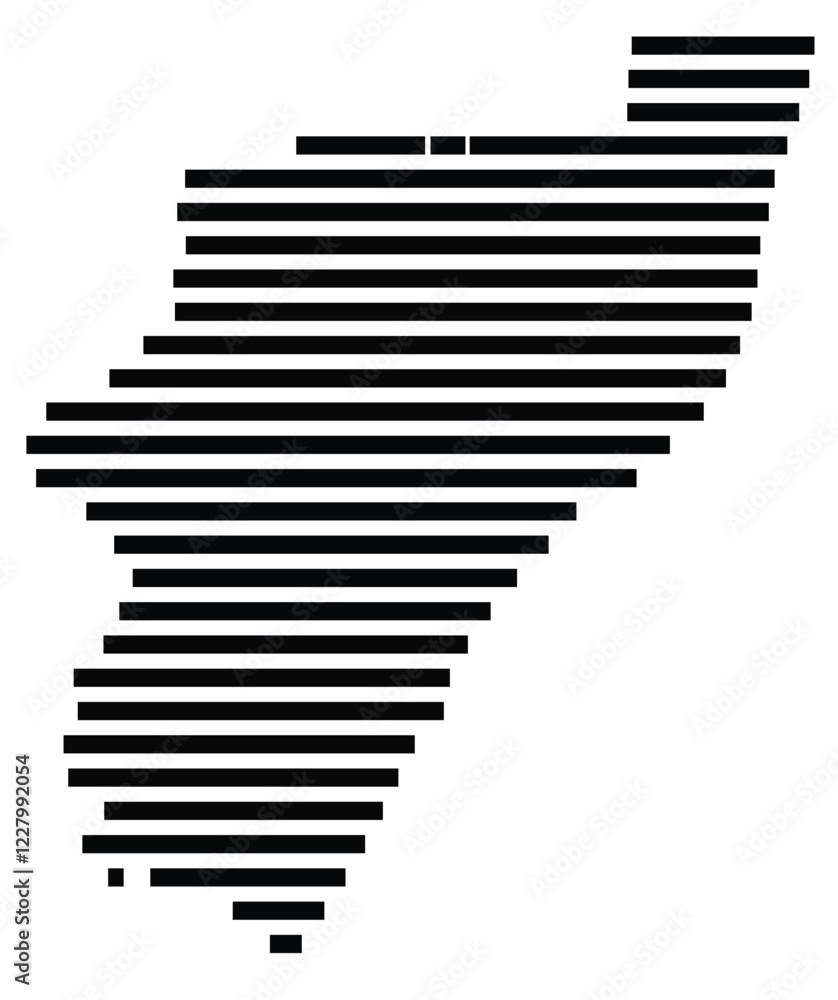 Symbol Map of the region Kwazulu-Natal (South Africa) showing the territory with just a few black horizontal lines Symbol Map of the region Kwazulu-Natal (South Africa) showing the territory with just a few black horizontal lines