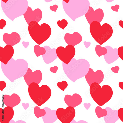 Adorable hand-drawn heart seamless pattern. Charming backdrop, ideal for Valentine's Day and other romantic occasions. Suitable for textiles, wrapping paper, wallpapers, and banners. Vector artwork