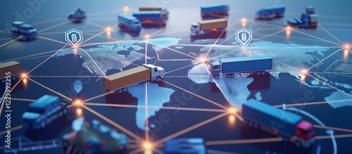 Sourcing and procurement globe with connected supplier icons