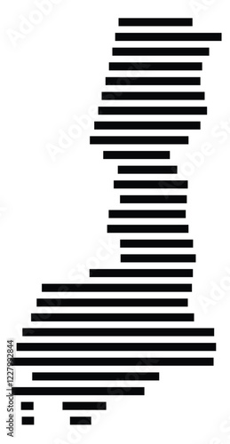 Symbol Map of the region Central (Israel) showing the territory with just a few black horizontal lines