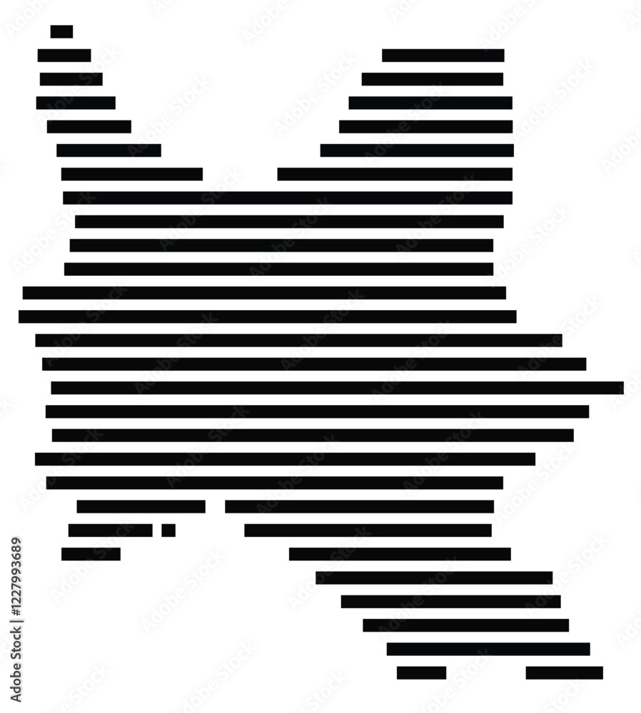Symbol Map of the region Cochabamba (Bolivia) showing the territory with just a few black horizontal lines Symbol Map of the region Cochabamba (Bolivia) showing the territory with just a few black horizontal lines