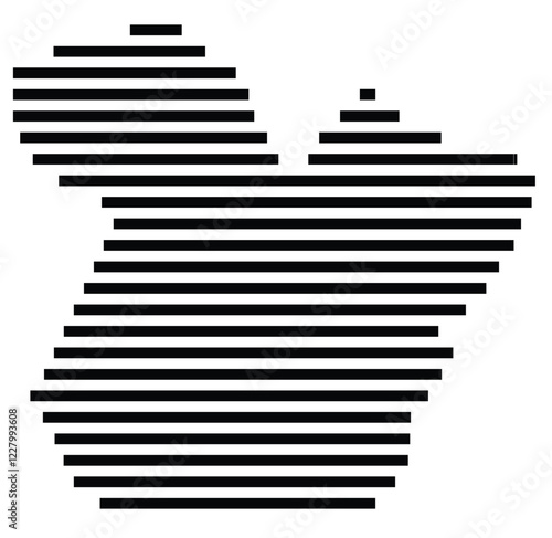 Symbol Map of the region Para (Brazil) showing the territory with just a few black horizontal lines