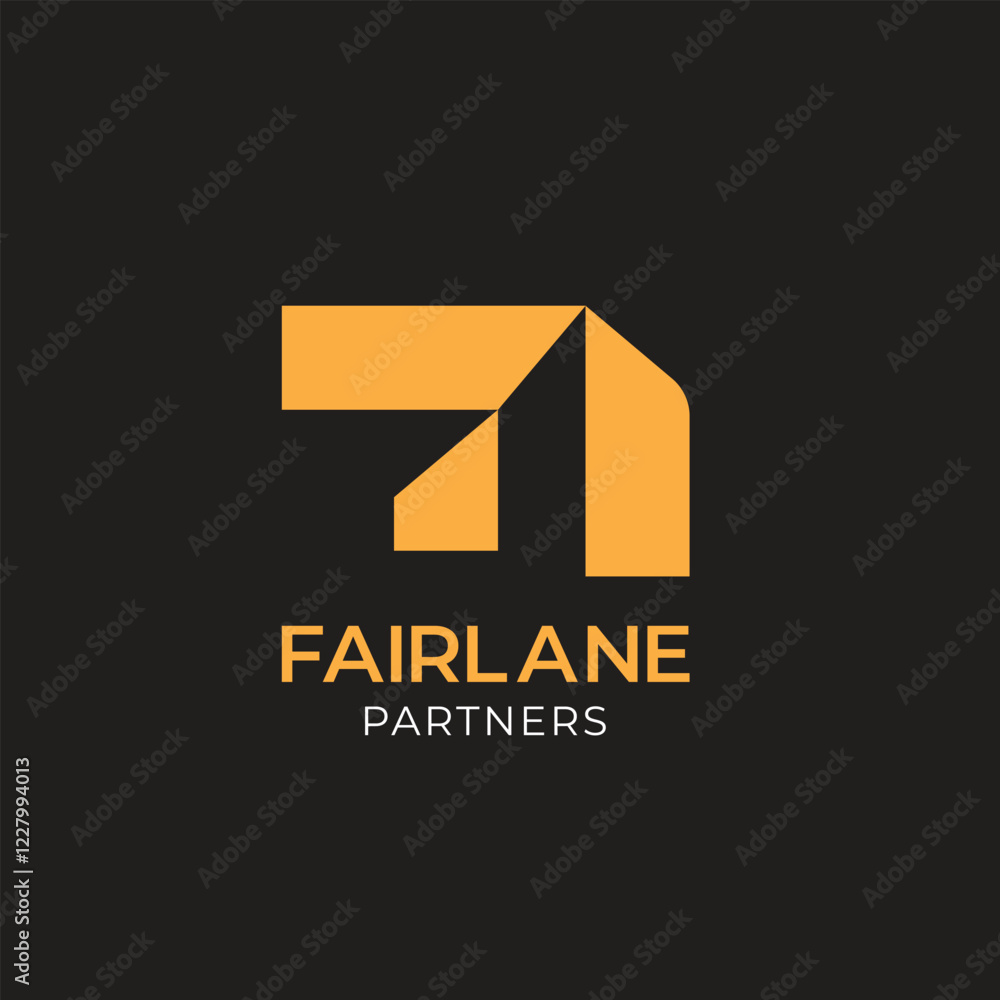 Obraz premium realstate logo branding, modern realstat,Abstract company logo design featuring a vector icon with arrow and triangle elements representing business direction and web concept for company branding