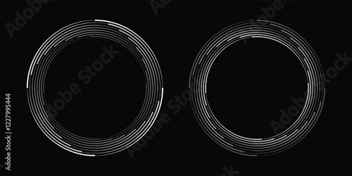 Spiral circular rhythmic sound waves on a beautiful dark background