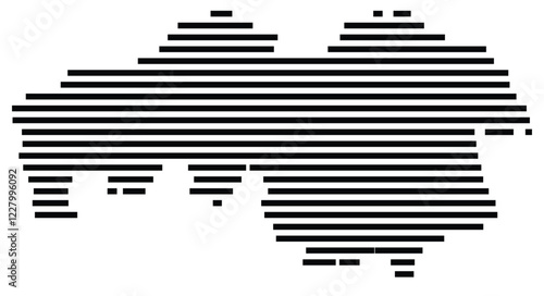Symbol Map of the region North Brabant (The Netherlands) showing the territory with just a few black horizontal lines