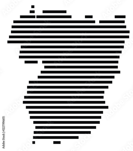 Symbol Map of the region Vila Real (Portugal) showing the territory with just a few black horizontal lines