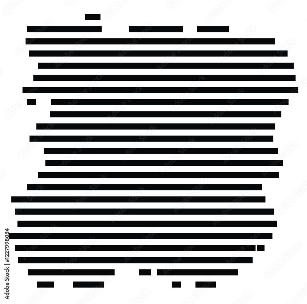 Symbol Map of the region Siauliai (Lithuania) showing the territory with just a few black horizontal lines Symbol Map of the region Siauliai (Lithuania) showing the territory with just a few black horizontal lines