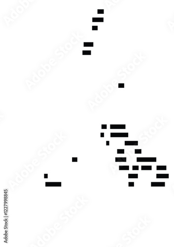 Symbol Map of the prefecture Nagasaki (Japan) showing the territory with just a few black horizontal lines