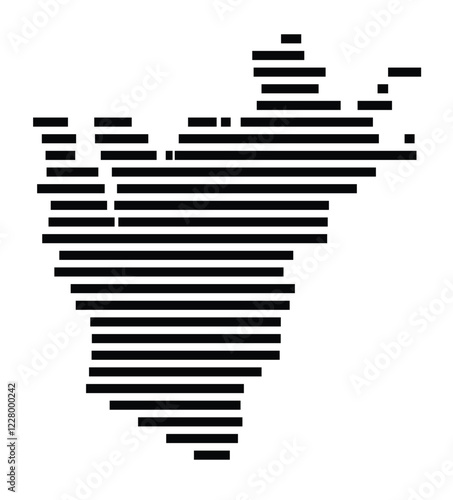 Symbol Map of the region Nordurland eystra (Iceland) showing the territory with just a few black horizontal lines photo