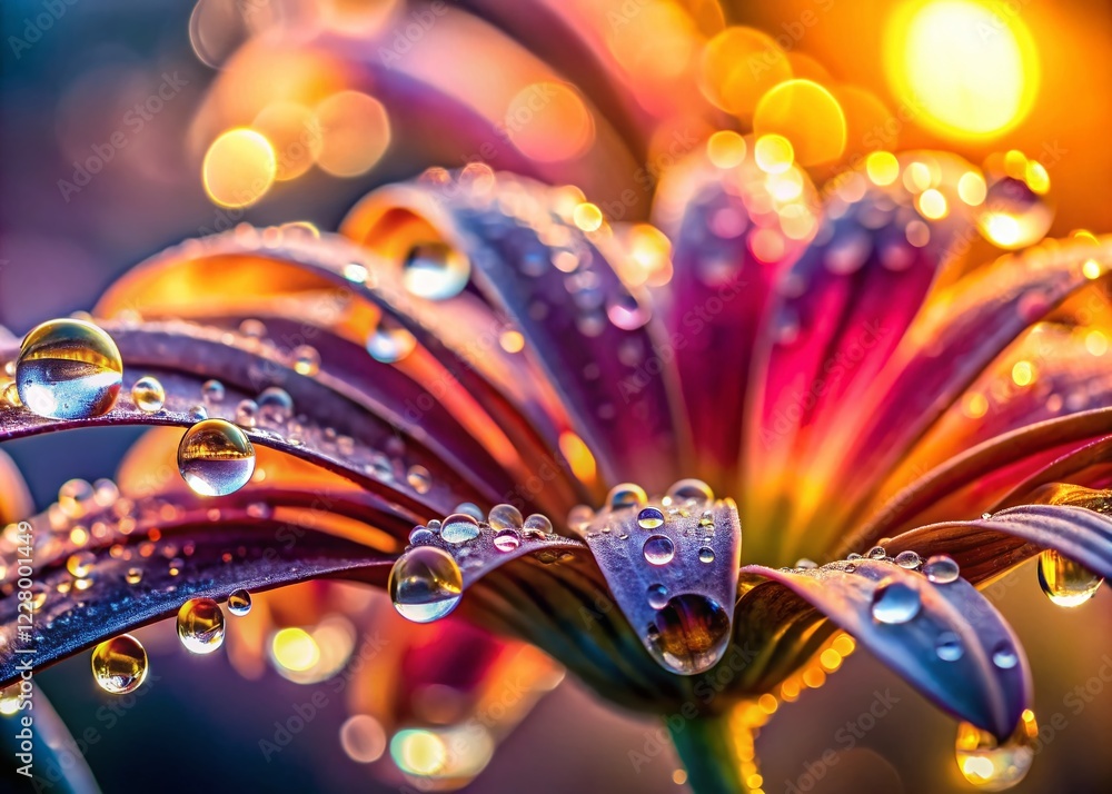 Macro Photography: Sparkling Morning Dew on Delicate Flower Petals Macro Photography: Sparkling Morning Dew on Delicate Flower Petals