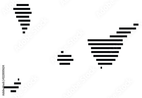 Symbol Map of the region Santa Cruz de Tenerife (Spain) showing the territory with just a few black horizontal lines
