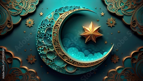 Elegant Ramadan Kareem Collection: Crescent Moons, Lanterns, and Islamic Calligraphy