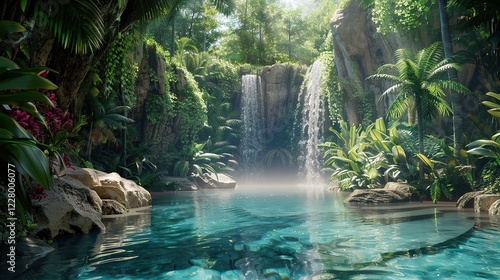 Home chic minimalistic swimming pool view 