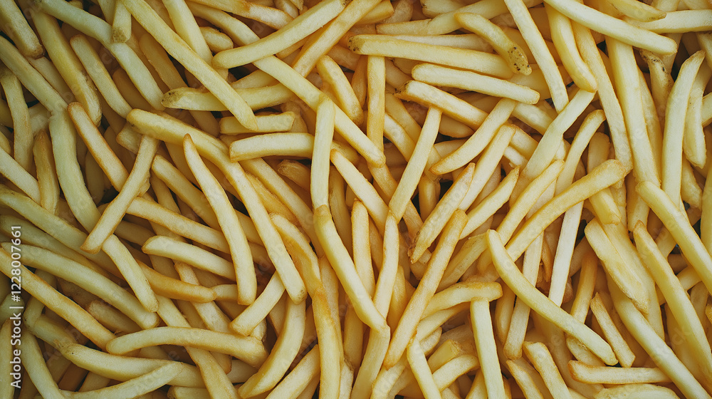 Close-up of fresh french fries background. Perfect for fast food advertising, menu designs and food service marketing. Close-up of fresh french fries background. Perfect for fast food advertising, menu designs and food service marketing.