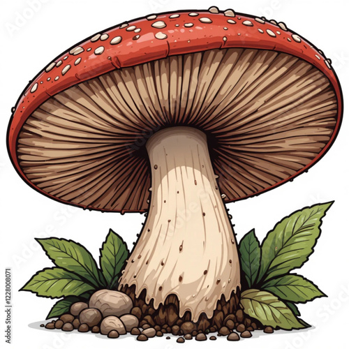 reishi mushroom vector illustration isolated with a white background.