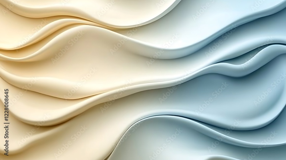 Fototapeta premium Abstract Cream and Blue Wave Pattern Design