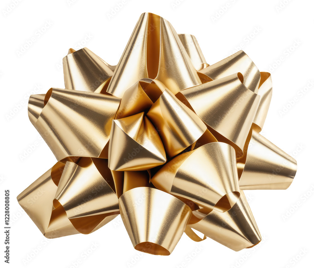 Golden ribbon bow with knot decoration, perfect for gift wrapping and holiday design isolated on transparent PNG background. Golden ribbon bow with knot decoration, perfect for gift wrapping and holiday design isolated on transparent PNG background.