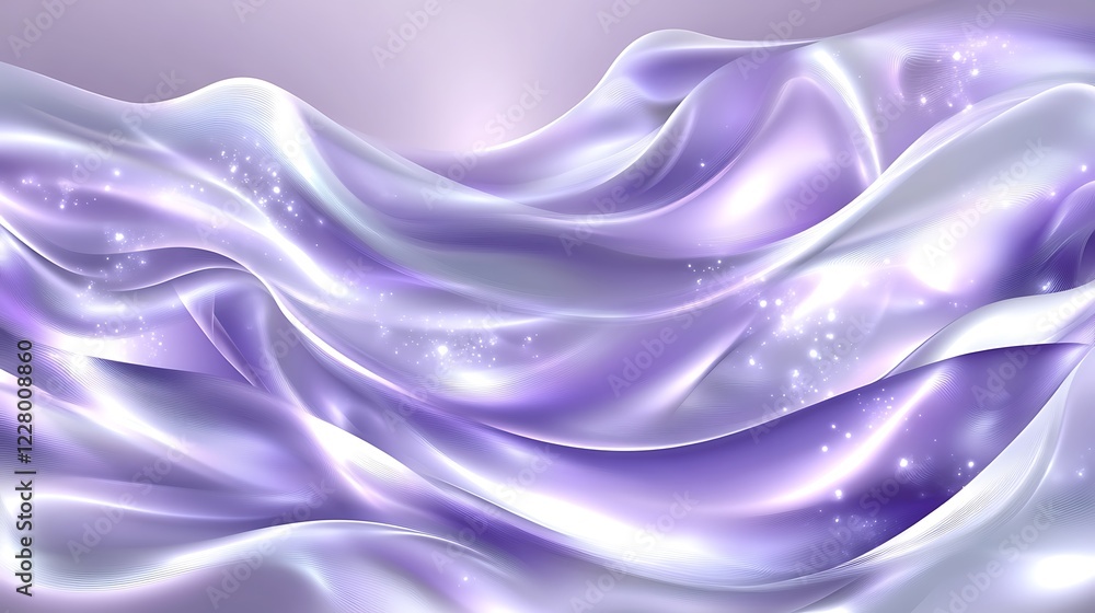 Obraz premium Abstract Lavender Waves with Sparkling Lights