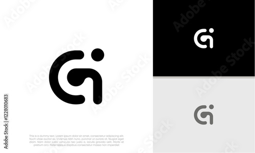 Initials G. GI logo design. Initial Letter Logo. Innovative high tech logo template.	
