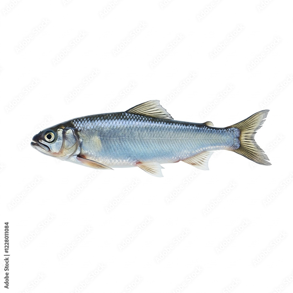 Fototapeta premium Sardine Fish Isolated on White Background – Fresh Seafood Photo