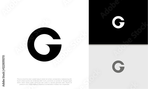 Initials G logo design. Initial Letter Logo. Innovative high tech logo template.	
