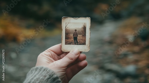 A photograph of a man walking away from the camera.