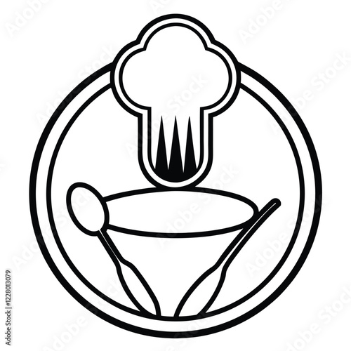 A playful and colorful restaurant logo, incorporating a steaming bowl or cup with dynamic lines to convey warmth, flavor, and freshness.

